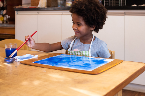 vivência de aquarela no Jardim de Infância do Colégio Micael
